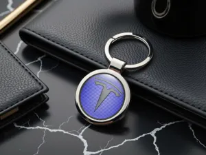 Tesla Porte-clés Gravés Logo Métal Premium